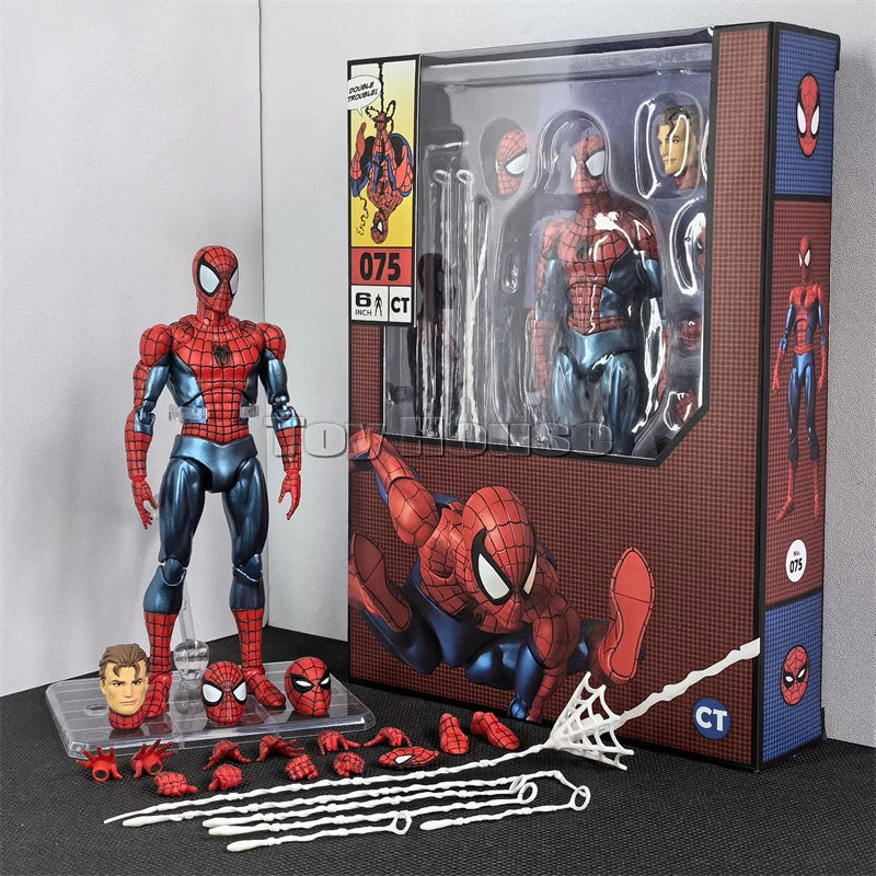 New Ct Toys Spiderman Mafex 001 Peter Parker Andrew Garfield The Amazing Spider-Man Shf Anime Action Figure Figurine Model Toys