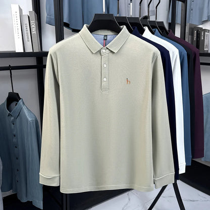 Premium Brand Quality Men's Polo Shirt Autumn Fashion Cartoon Embroid Long Sleeve Exquisite Lapel T-Shirt Business Menswear Top