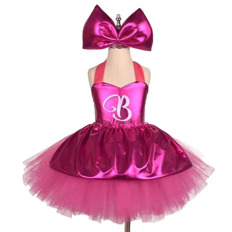 Barbie Cosplay Costume For Girl Lace Dress Christmas Kid Sling Up Party