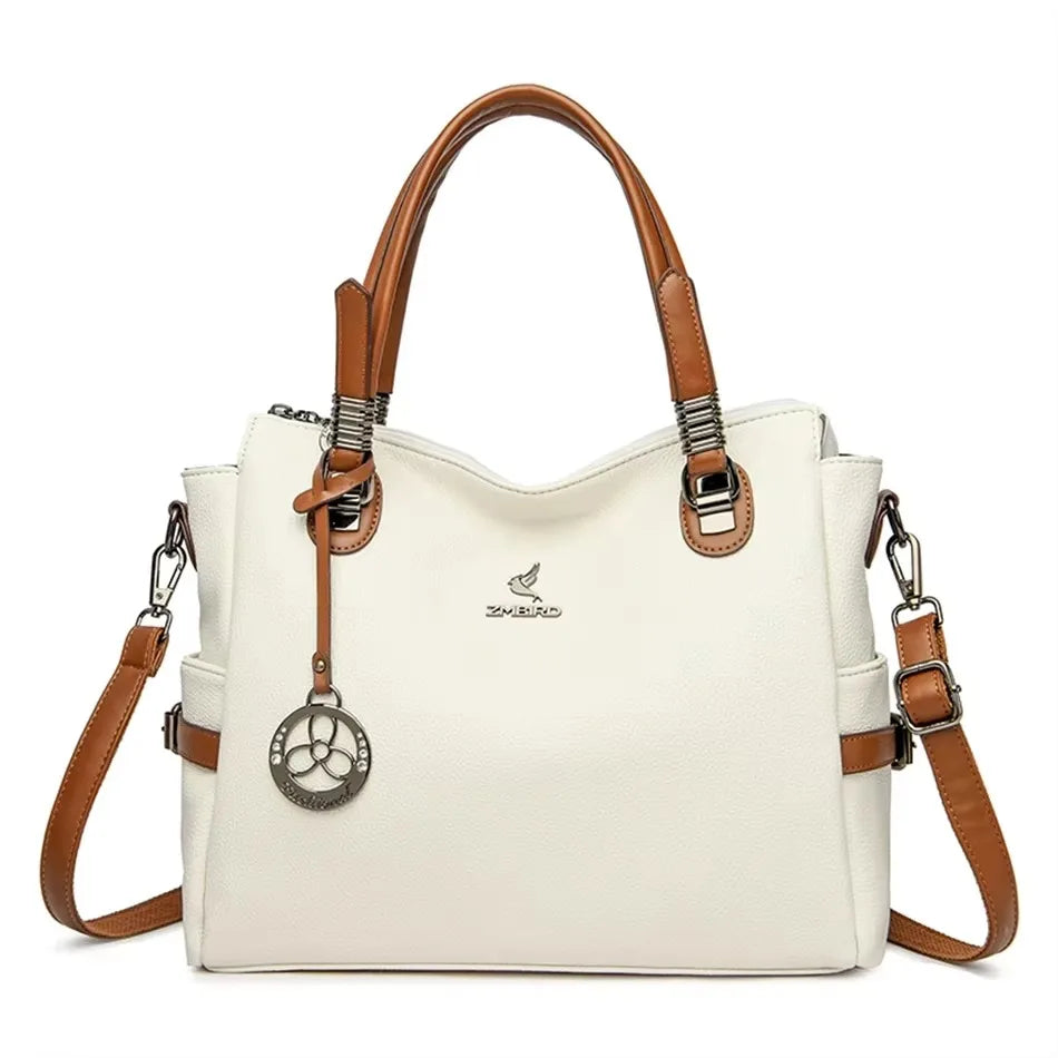 Brand Leather 3 Layers Alligator Crossbody Bag for Women Female Shoulder
