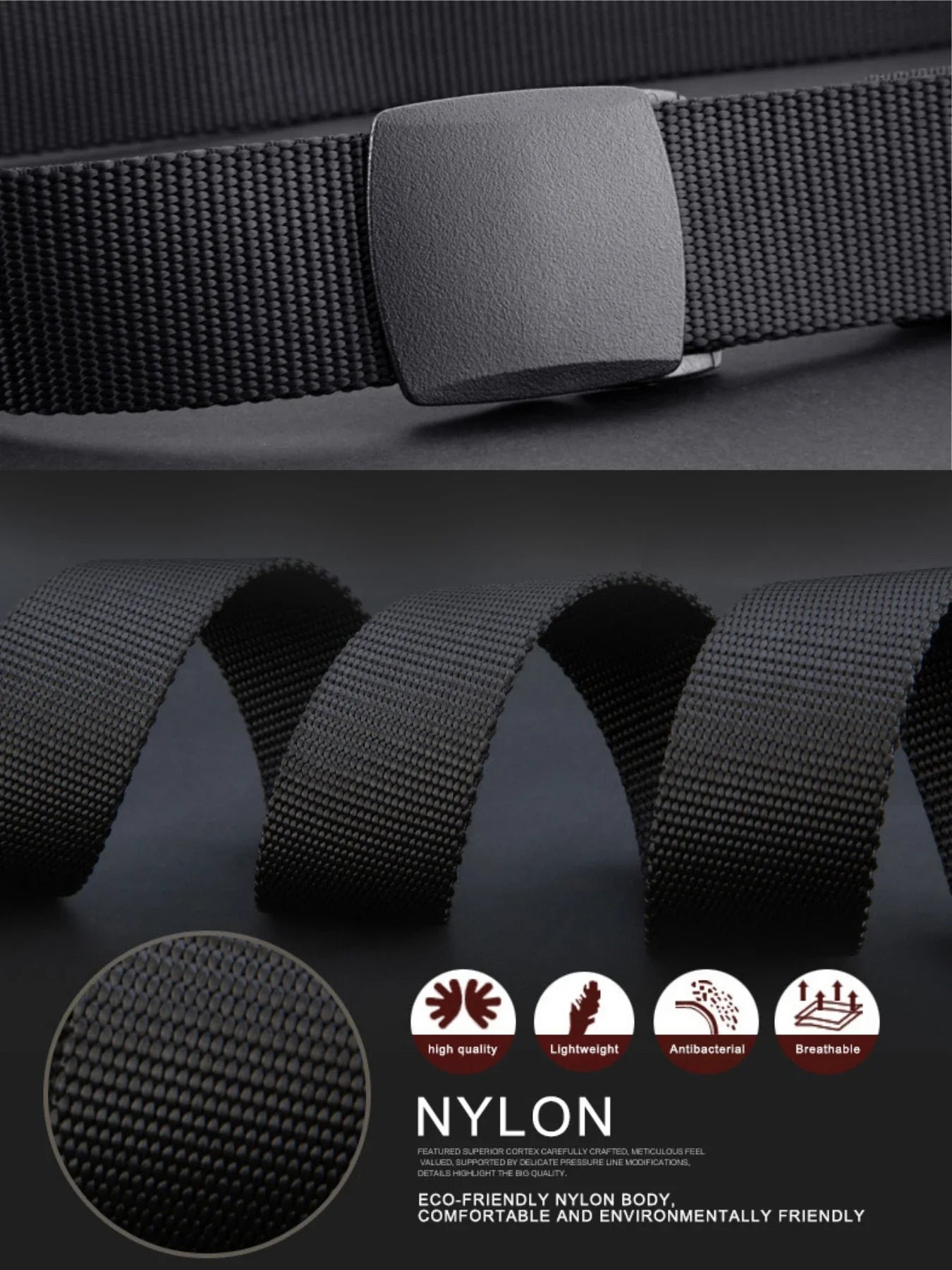 Men's Tactical Belt Non-Metallic Outdoor Sports Leisure Men's Belt Student Canvas Belt