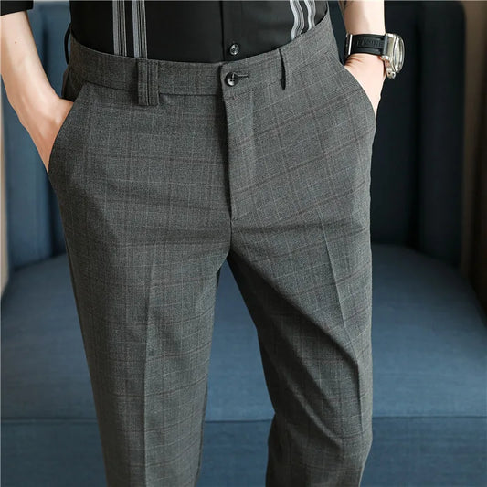 Fashion Dress Pants Men's British Style Business Formal Straight Trousers