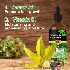 1pcs Organic Castor Oil 100% Pure Natural Cold Pressed Unrefined Castor Oil For Eyelashes, Eyebrows, Hair & Skin care