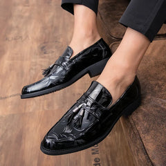 men dress shoes Luxury Italian Style Pointed Toe Formal Wedding party Casual Lace-Up