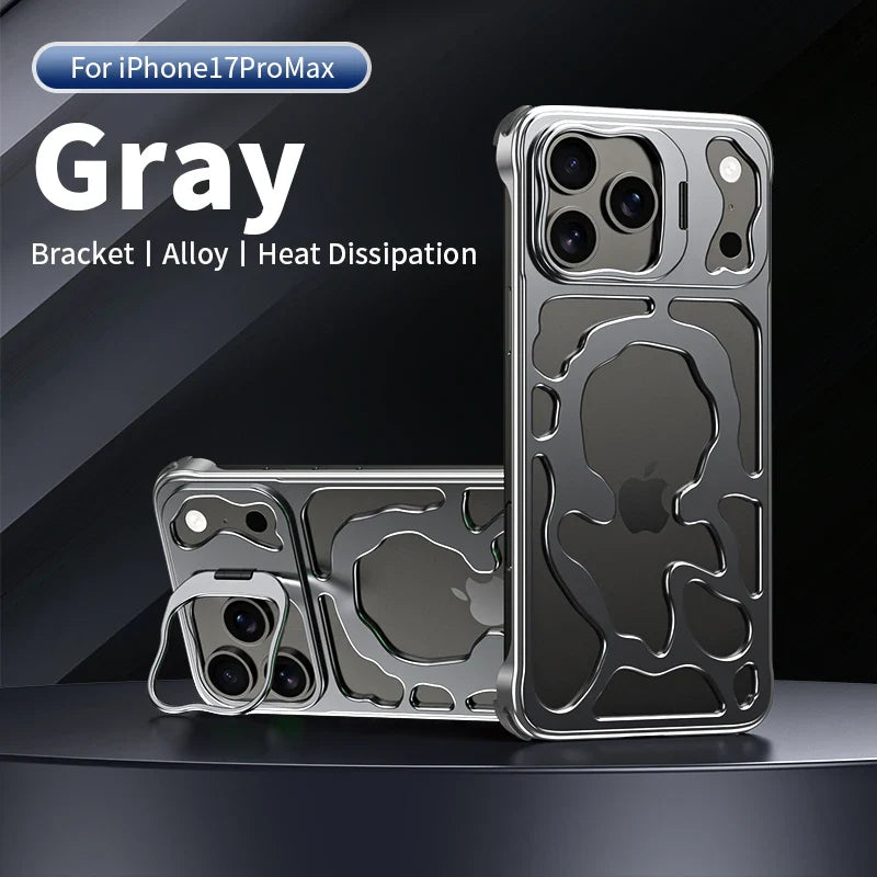 Metal Hollow Magnetic Phone Case,For IPhone 17 Pro Max iPhone Air Protective Case, Breathable And Heat Dissipating Metal Bracket
