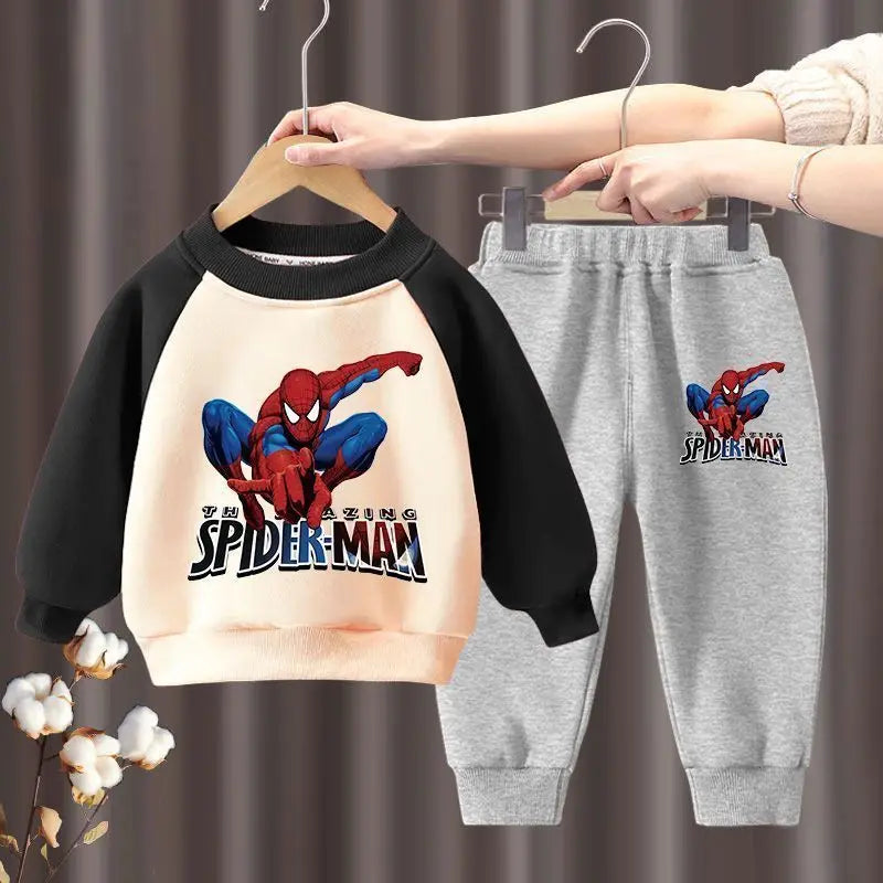Marvel Spring Autumn Children's Clothing Sets Spiderman Boys Sweatshirt and Sweatpant 2pcs Kids Tracksuits Boys Pullover Set