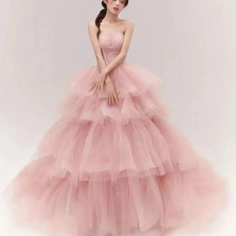 White Bridesmaid Dresses: Sweet Pink Ball Gown Wedding Dresses Classic Strapless