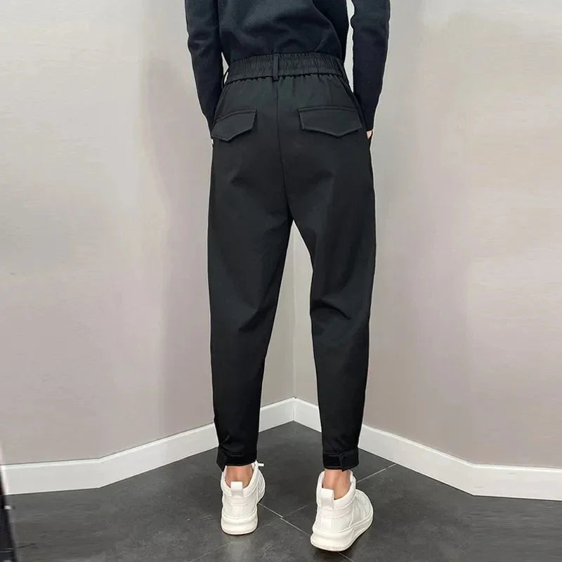Fashion Blazer Trousers Men's Clothing Men Casual Suit Pants Korean Slim