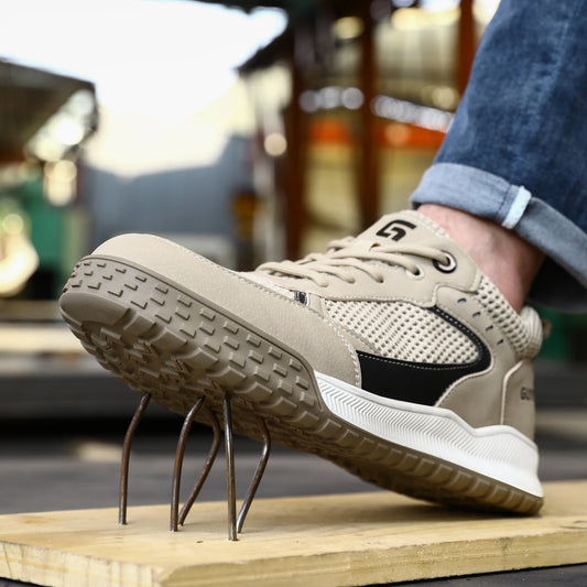 GUYISA Men's Steel Toe Anti Smash and Anti Piercing Fashionable Summer Style Low Help Construction Site Work Safety Shoes