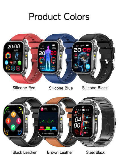 2025 New Blood Pressure 650nm Laser Therapy Diagnosis Smartwatches Men Women Clock Uric Acid Lipid  Heart rate Smart Watch IOS