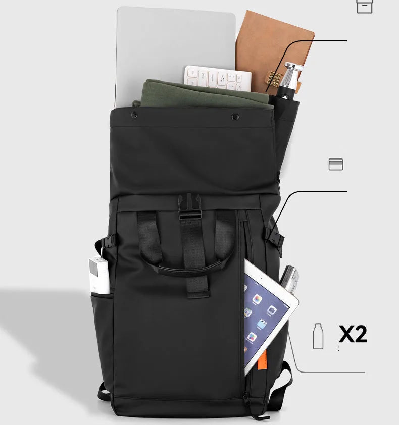 Men's Travel Bag 15.6inch Laptop Computer Backpack Outdoor Waterproof Camping Hiking School Bag College Business Rucksack
