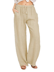 Casual Women's Wear in Europe, America, and Europe Large Loose Cotton Hemp Pants