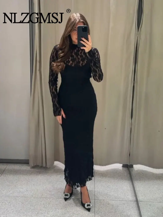 Evening Dresses: Midi Dress Vintage Slim Long Dresses Womens Back Zip