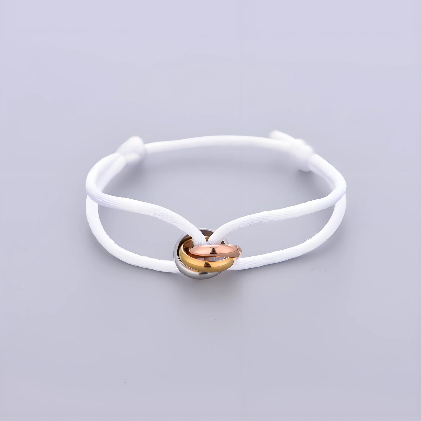 Trinity Bracelet Stainless Steel Circle Women's Bracelet Different Colors of Rope Classic Popular Tricolor GradientJewelry