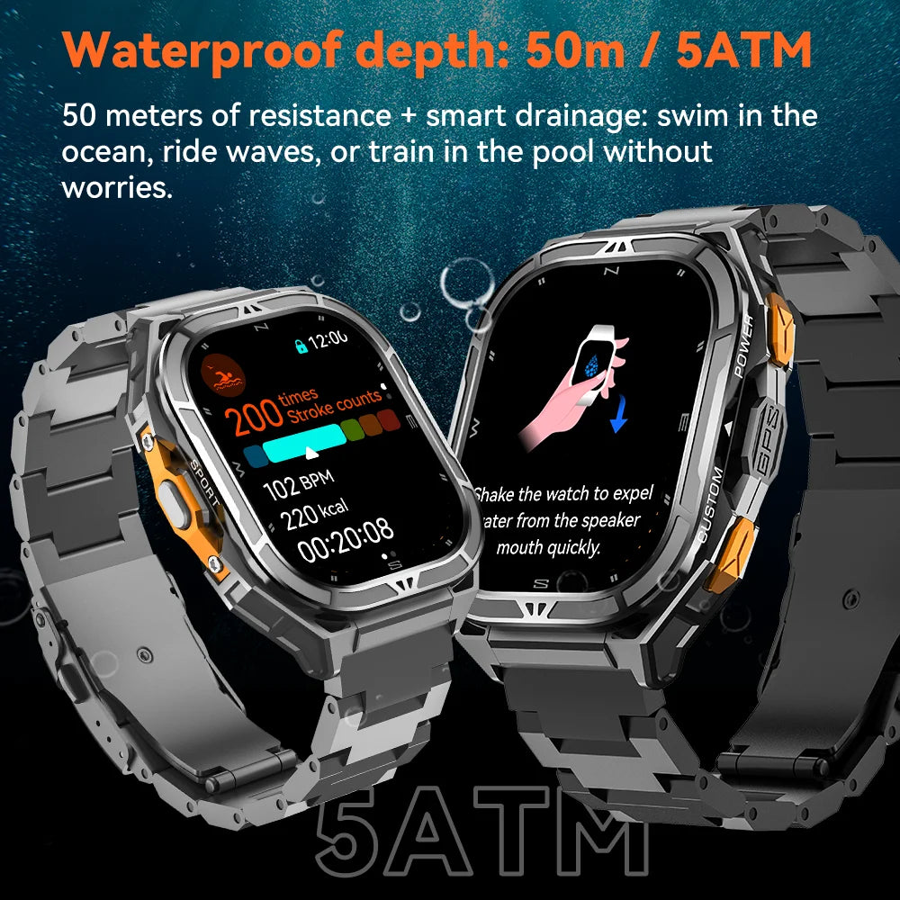 Cubot GT 3 Smart Watch, 5ATM Waterproof, 1.96-inch AMOLED, Blood Oxygen, Fitness Tracker Heart Rate GPS Sport Smartwatch for Men