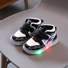 Spiderman LED Light Disney Kids Shoes Boys and Girls Light Kids Light Kids Sports Shoes