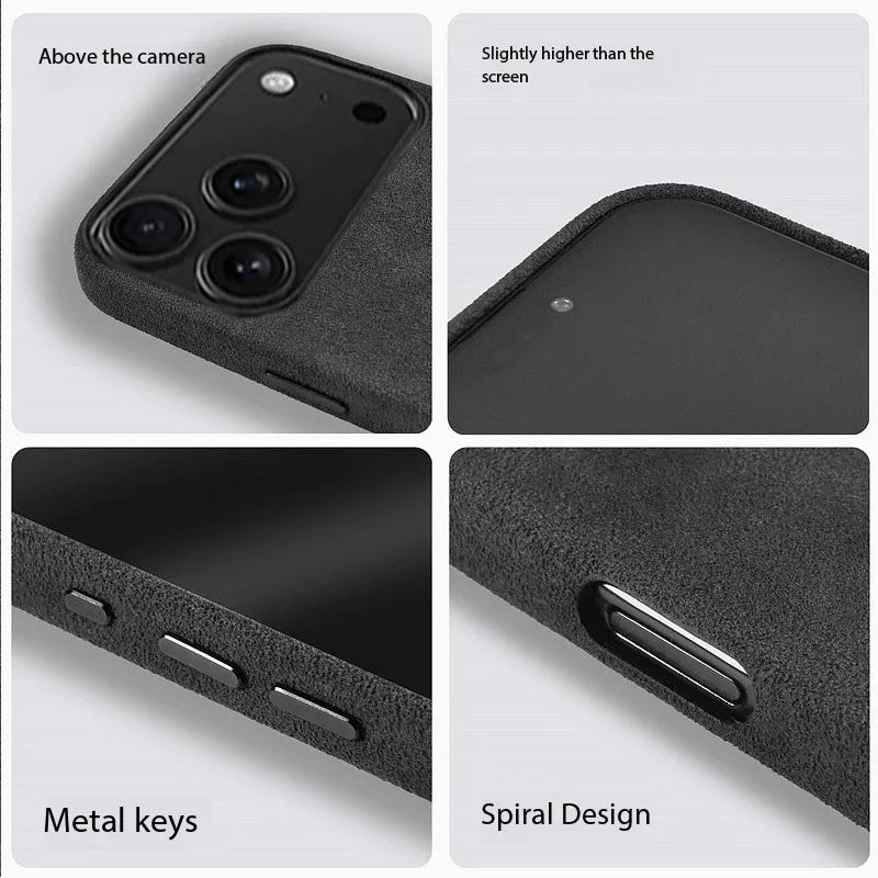 100% Italian Alcantara Magnetic Case for iPhone 17 Pro Max Air Luxury Magsafe Cover Leather Phone Cases for iPhone 17Pro 17Air