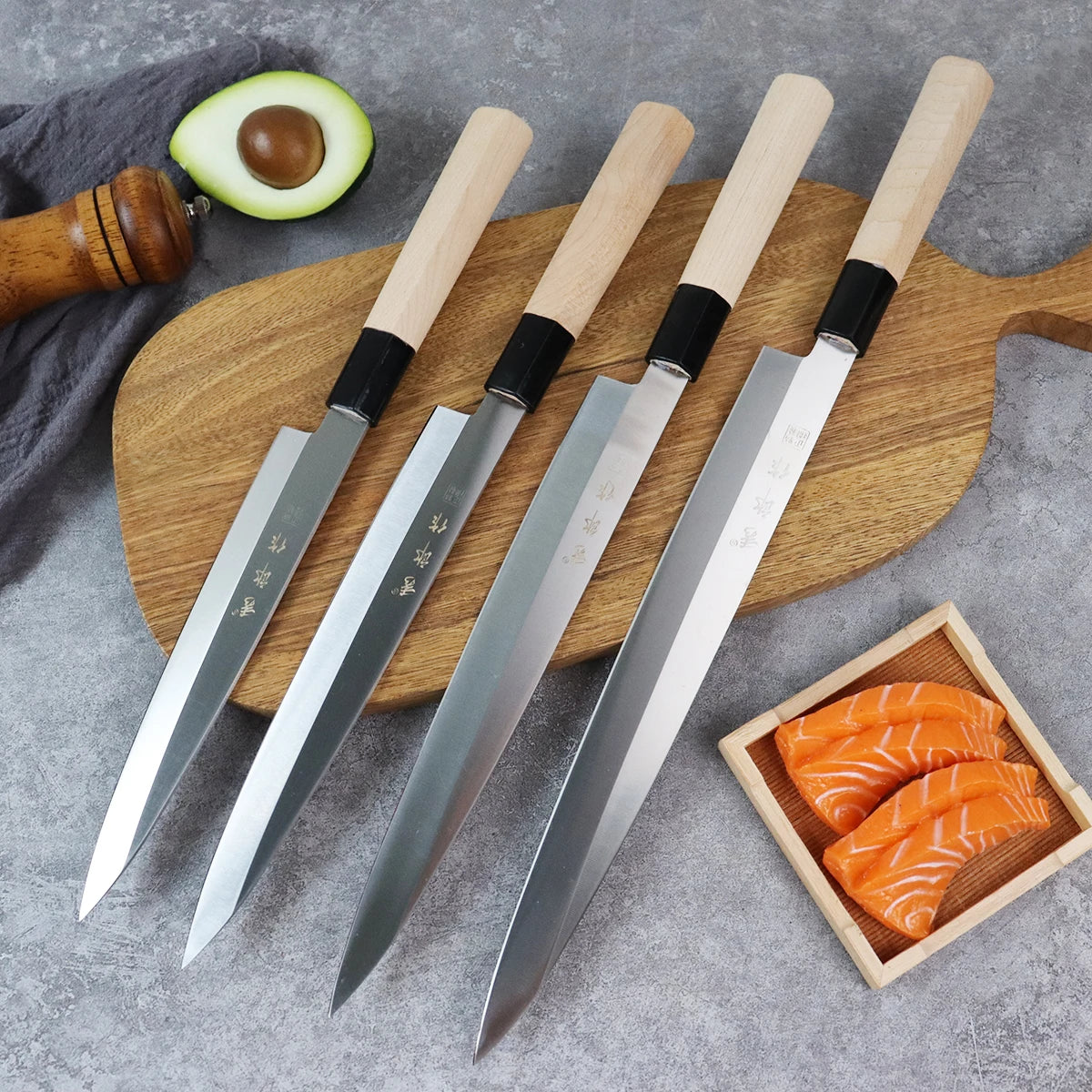 Knife kitchen Meat Cleaver Professional Salmon Sushi Slicing Knife