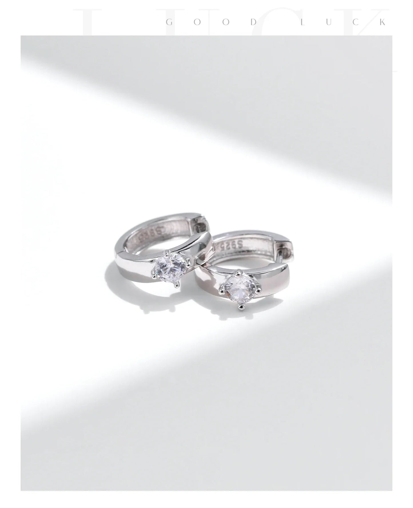 MODIAN Round Moissanite Ear Buckles Lab Diamond 925 Sterling Silver Engagement & Wedding Hoop Earrings for Women Jewelry Gifts