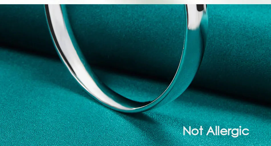 DOTEFFIL 925 Sterling Silver 10mm Smooth Solid Bracelet Bangles For Women Men Wedding Engagement Party Jewelry