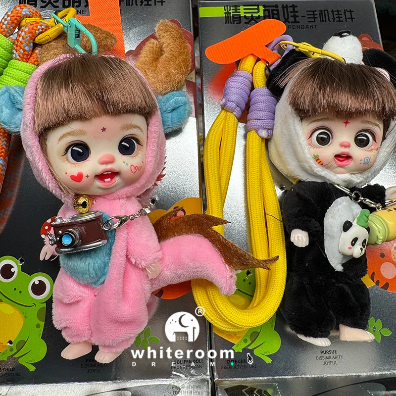Mini Doll Dolls for girls Labbu doll pocket blyth Boy girl Doll Barbi cry Baby Rainbow Ball jointed doll Mobile phone Decoration