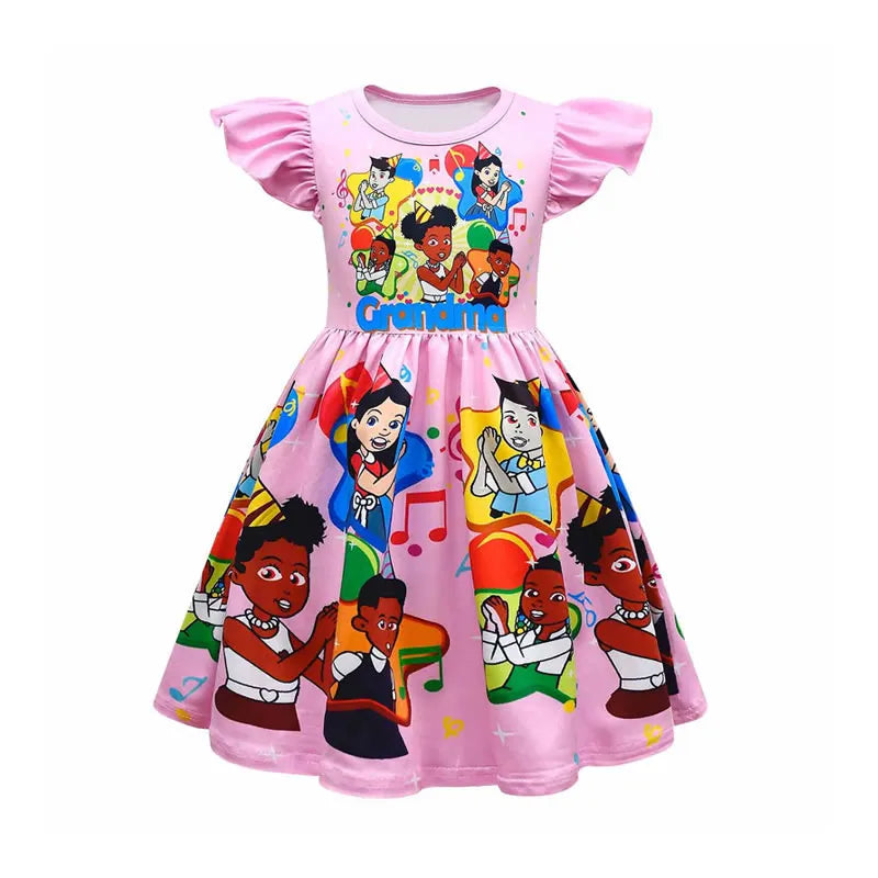 Gracies Corner Dress For Baby Girl Cloth Summer Kid Up Print Cartoon