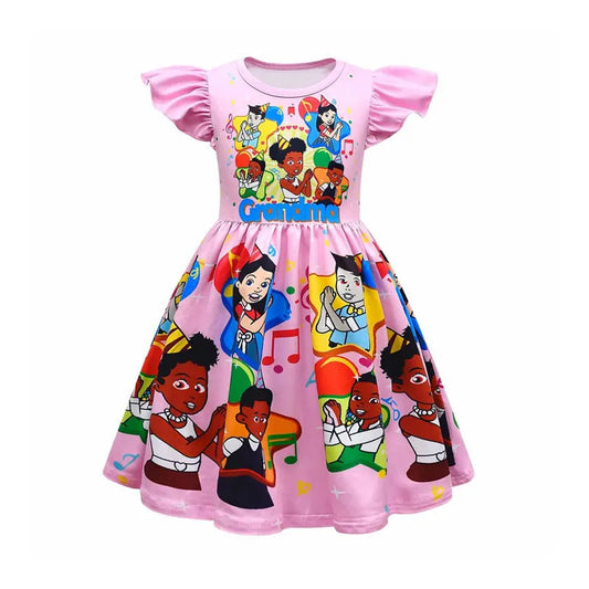 Gracies Corner Dress For Baby Girl Cloth Summer Kid Up Print Cartoon