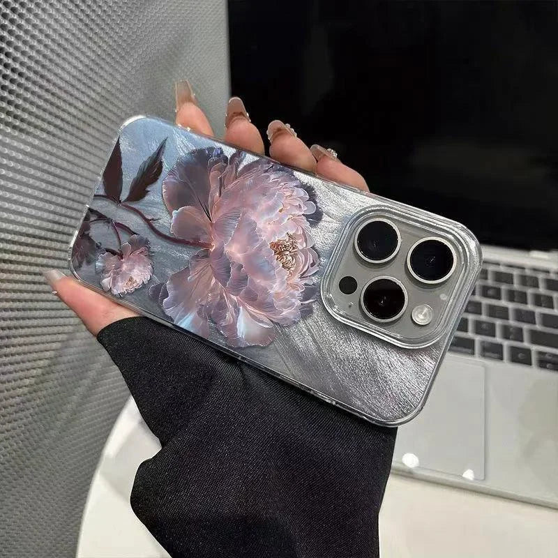 Pink Peony Lotus Phone Case for Xiaomi Redmi Note 14 13 12 12S 11 10C 13C 14C 10 S Pro Plus 4G 5G Feather Chiffon Texture Cover