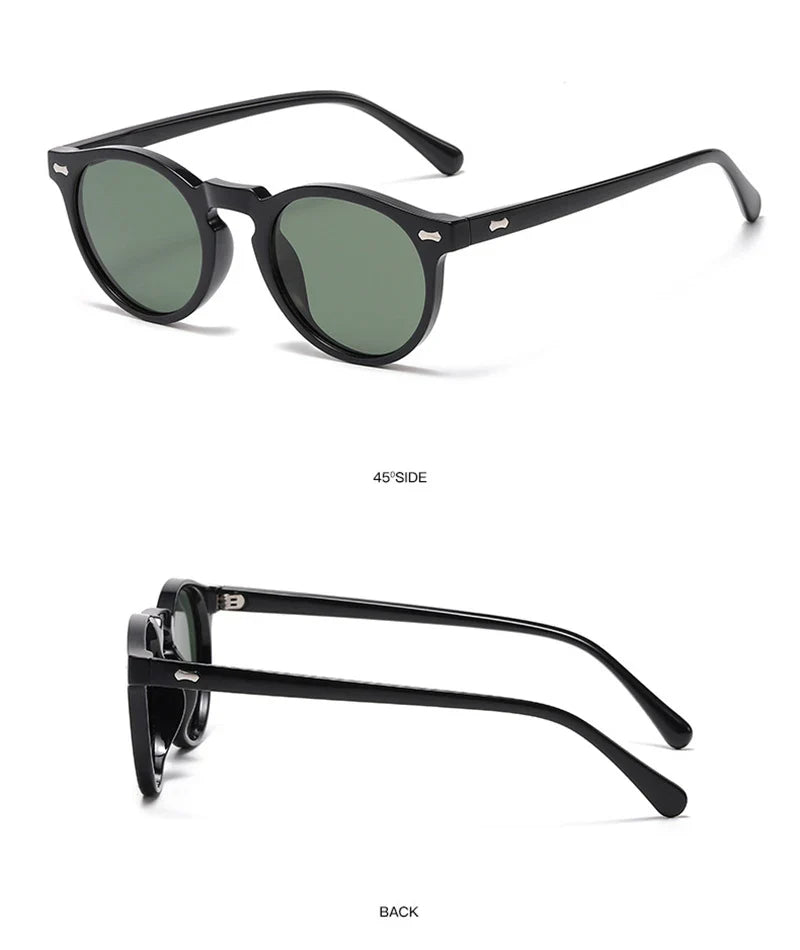 Retro Round Sunglasses Men Women Fashion Small Polarized Sun Glasses For Male Female Literary Vintage Shades Driving Eyeglasses