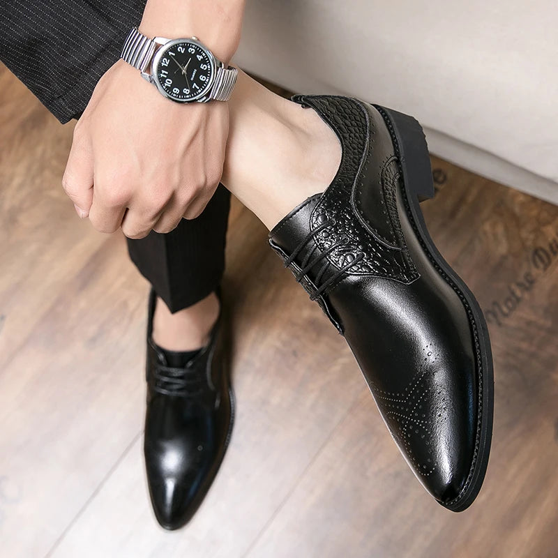 High Quality Classic Business Mens Dress Shoes Fashion Elegant Formal Wedding Shoes Men Slip on Office Oxford Shoes for Men