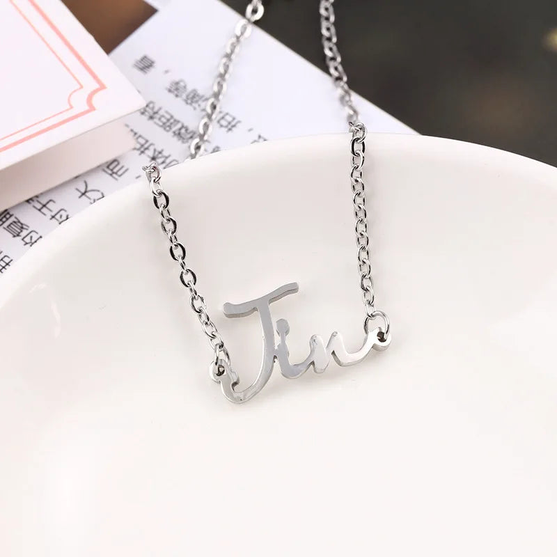 Kpop Member Name Titanium Steel Bracelet Suga Jimin Jin Jungkook V RM Letters Celebrity Jewelry Accessories Gift