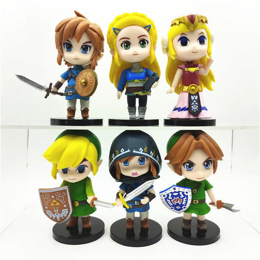 6pcs/set Game The Legend of Zelda Link Cute PVC Action Figure Toys 10cm