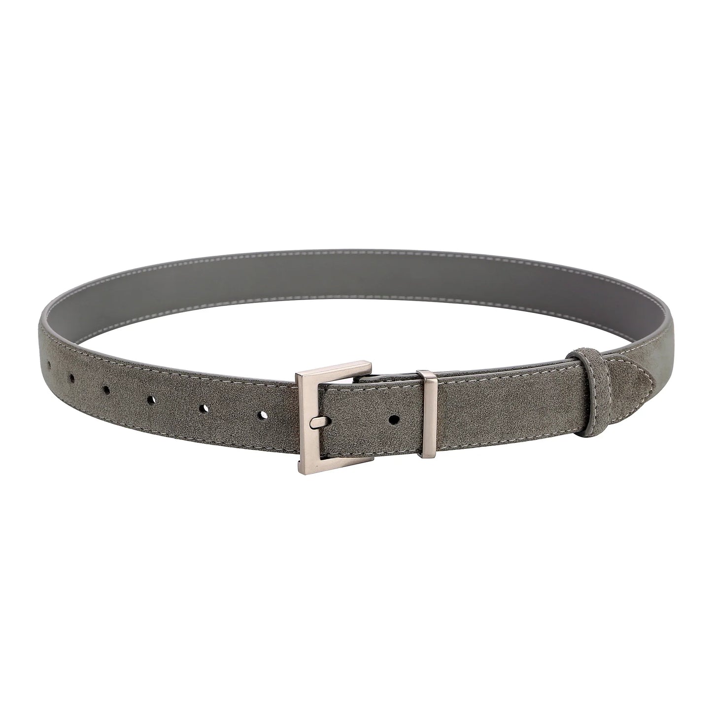 New Luxury Double Genuine Leather Belt for Women Jeans Casual Dress Square Alloy Buckle Ladies Trendy Belts Fashion Waistband