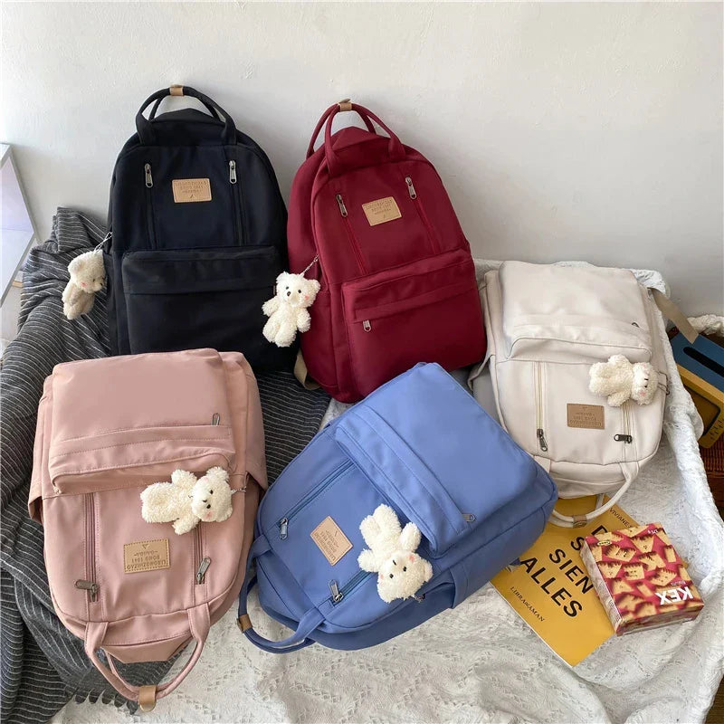 DIEHE Solid Color Women Backpack High Quality Youth Waterproof Backpacks for Teenage Girls Female School Shoulder Bag Bagpack