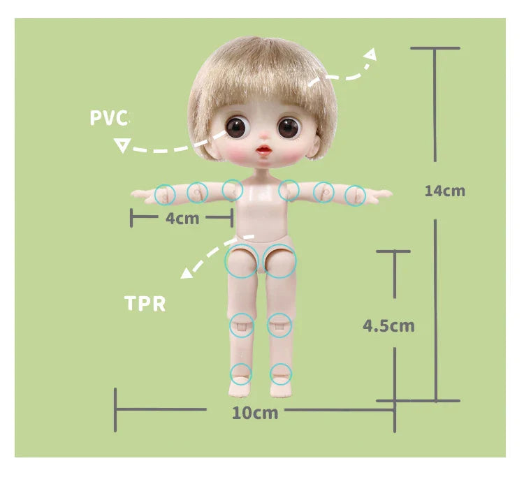 Mini Ob11 Bjd Doll Accessories Obitsu 11 Clothes Dolls For Girls Boy Toys Baby Kawaii Anime Toy Cute Items Miniature Costume
