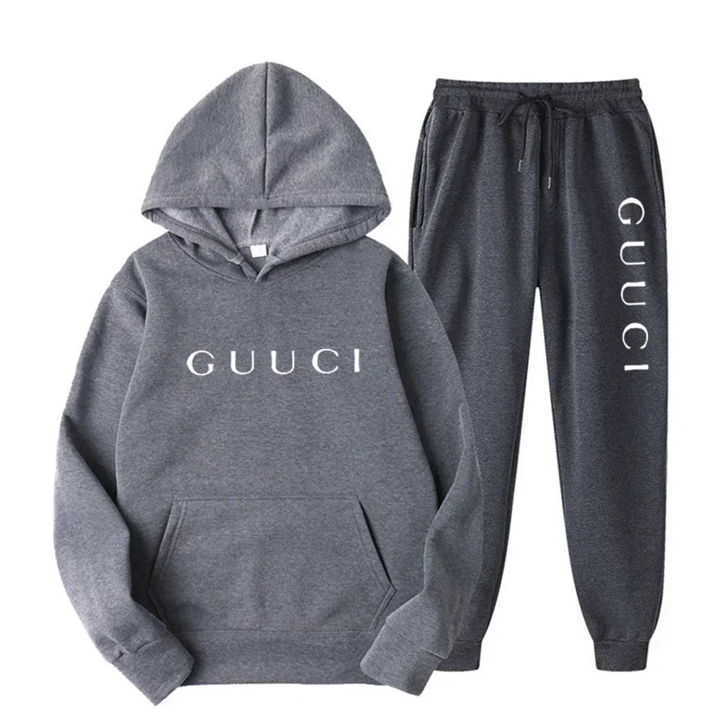ashionable men's casual sports outfit - New style hooded sports shirt + sports pants set