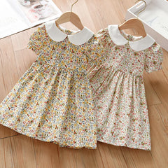 Little maven Baby Girls Floral Dress Summer Pretty Short Sleeves Frocks