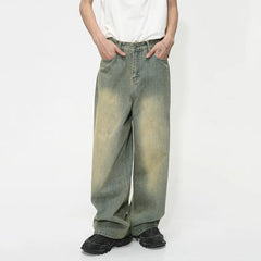 Men's Baggy Jeans Autumn Wearproof Straight Tube Denim Pants Fashion