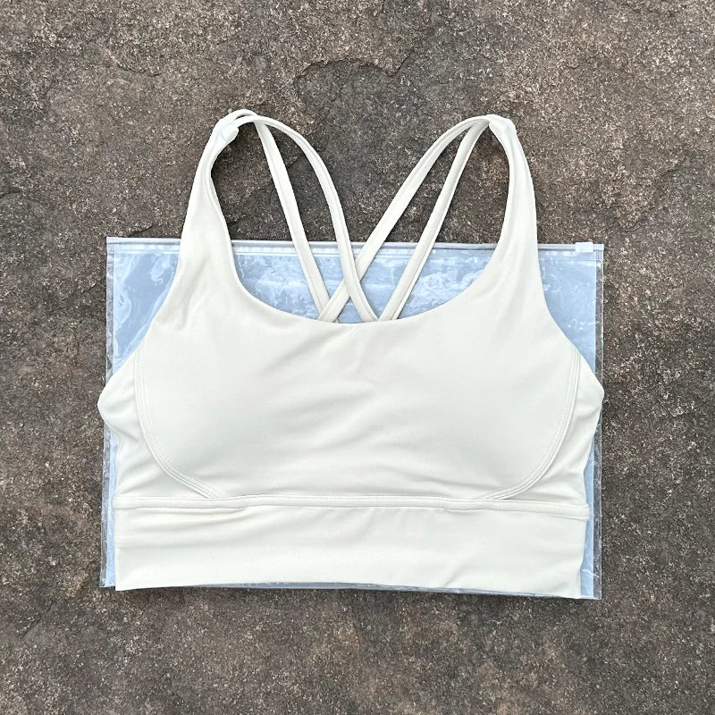 Women Fitness Bra Tights Yoga Vest High Strength Shockproof Gym Sports Top