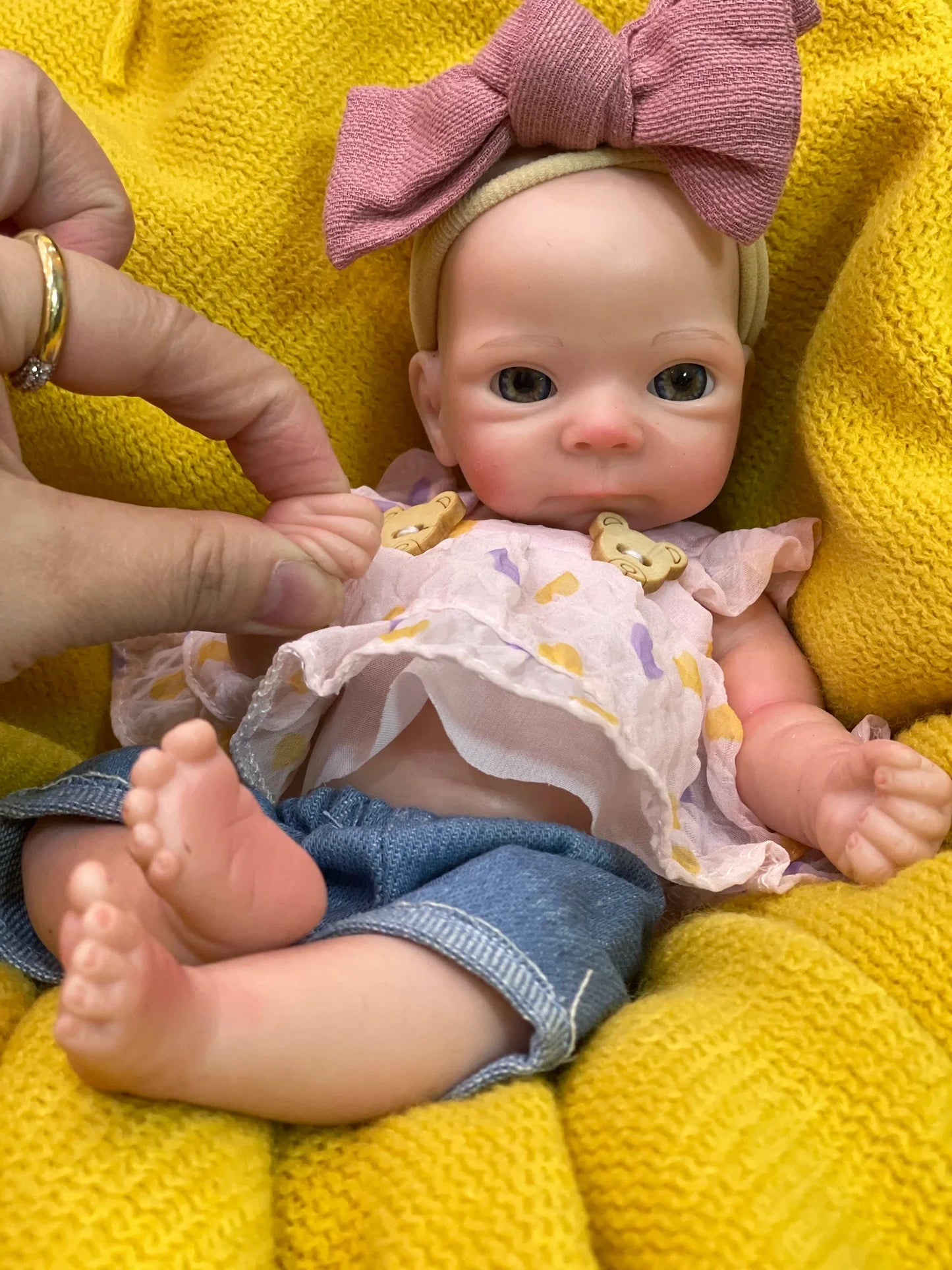8styles/26cm Open and Close Eyes Cute Soft Full Body Solid Silicone Girl 3D Painted Skin Lifelike Real Corpo De Silicone Doll