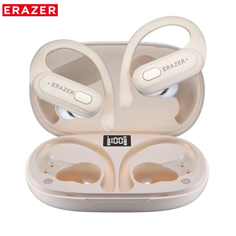 XT60 Bluetooth 5.3 Earphones True Wireless Headphones Button Control Noise Reduction Earhooks Waterproof with Mic Headset