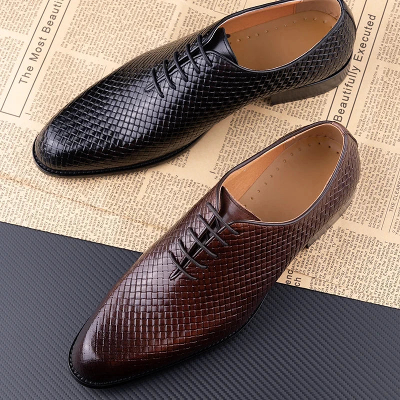 Men Dress Shoes  Formal Office Oxford Wedding Party Matches Suit Zapatos De Hombre High Grade Genuine Leather handmade Man shoes