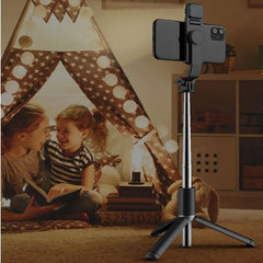 Phone Selfie stick Tripod 1045mm with Wireless Bluetooth LED Fill Light