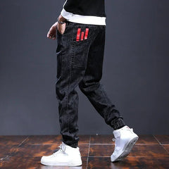 Trousers Harem Oversize Jeans for Men Tapered Male Cowboy Pants with Pockets