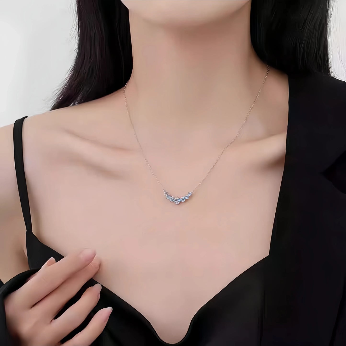 D Vvs1 Moissanite Necklace for Women Wedding Fine Jewelry with Certificates 925 Sterling Silver Plated 18K White Gold Necklace