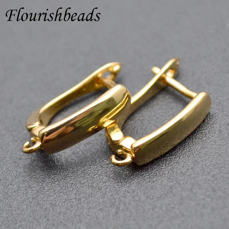 Nickle Free Anti-rust Real Gold Plating Metal Earring Hooks Women Jewelry Making Components 30pieces