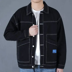 Denim Jackets Man Blazer Cargo Black Jeans Coat for Men Clothing