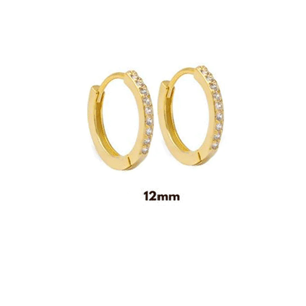 ANDYWEN 925 Sterling Silver Gold Zircon CZ 5mm 6mm 7mm 8mm To 13mm Huggies Hoops Piercing Pendiente Clips Luxury Fine Jewelry