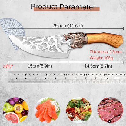 Sharp Chef Meat Cleaver Butcher Boning Knife Stainless Steel Slicing Meat Fish Fruit