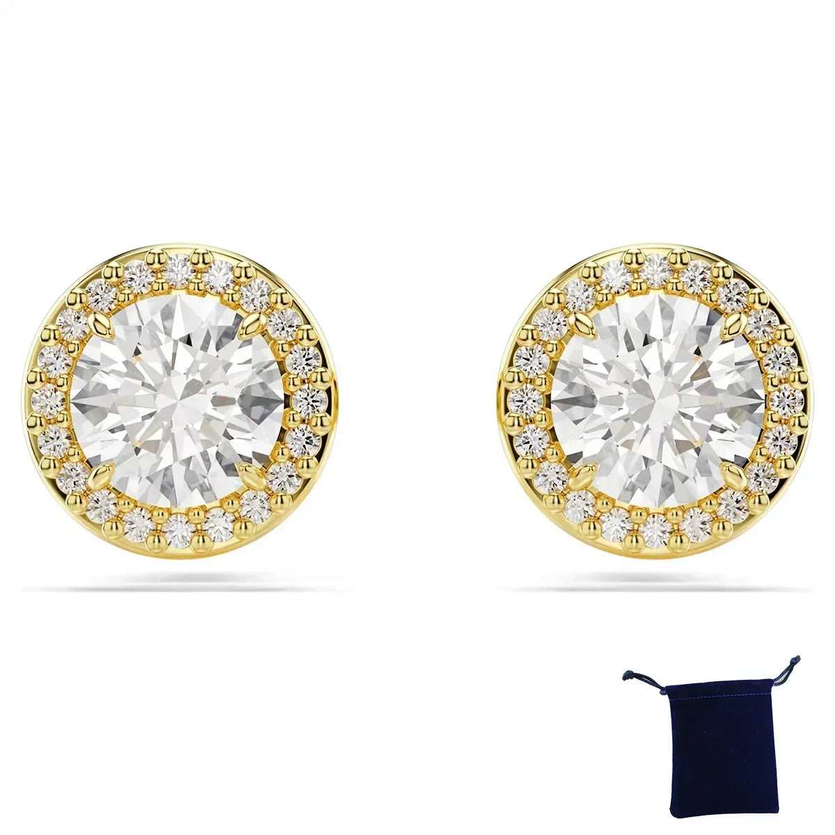 High Quality Women's Classic Happiness Diamond Round Crystal Necklace Set S925 Silver Gorgeous Una Angelic Series Jewelry Set